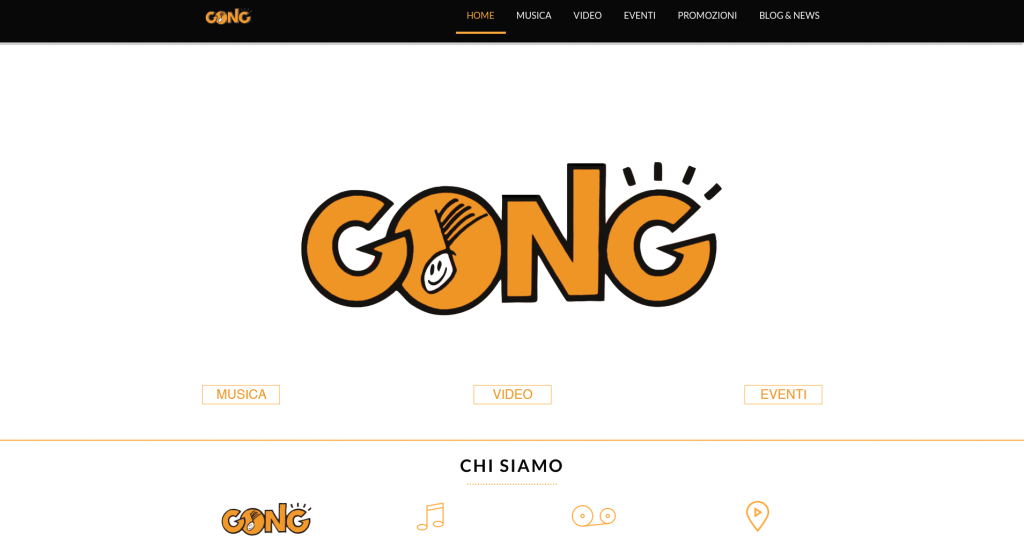Sito web Gong - Home page